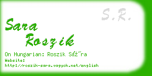 sara roszik business card